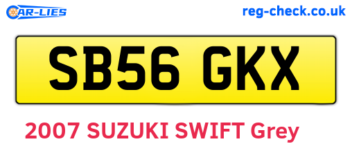 SB56GKX are the vehicle registration plates.