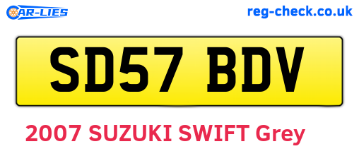 SD57BDV are the vehicle registration plates.