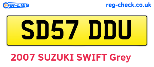 SD57DDU are the vehicle registration plates.