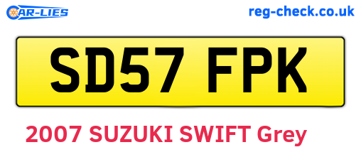 SD57FPK are the vehicle registration plates.