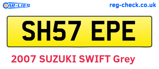 SH57EPE are the vehicle registration plates.