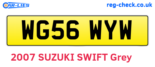 WG56WYW are the vehicle registration plates.