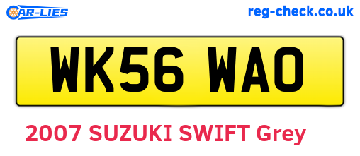 WK56WAO are the vehicle registration plates.