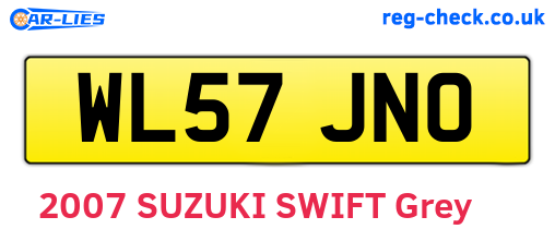 WL57JNO are the vehicle registration plates.