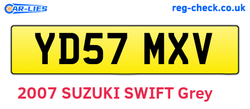 YD57MXV are the vehicle registration plates.