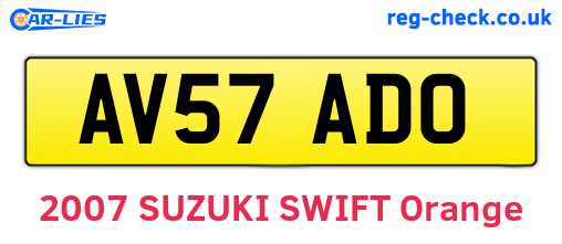 AV57ADO are the vehicle registration plates.