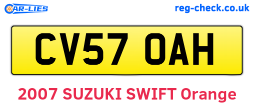 CV57OAH are the vehicle registration plates.