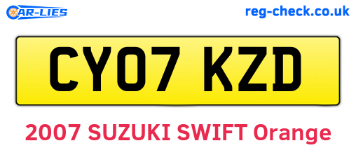 CY07KZD are the vehicle registration plates.