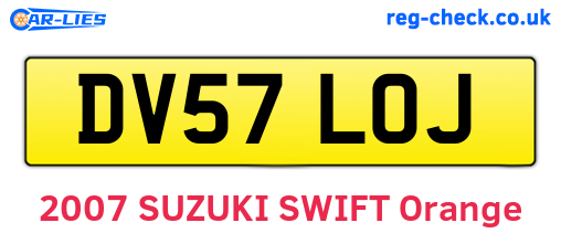 DV57LOJ are the vehicle registration plates.