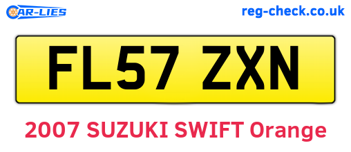 FL57ZXN are the vehicle registration plates.