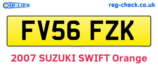 FV56FZK are the vehicle registration plates.
