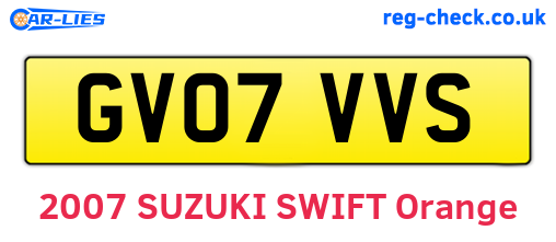 GV07VVS are the vehicle registration plates.