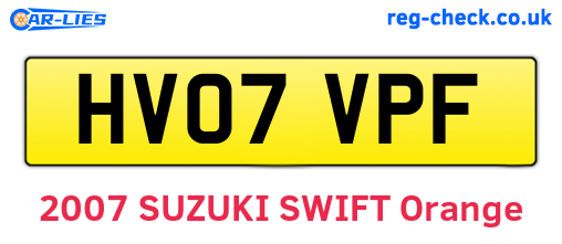 HV07VPF are the vehicle registration plates.