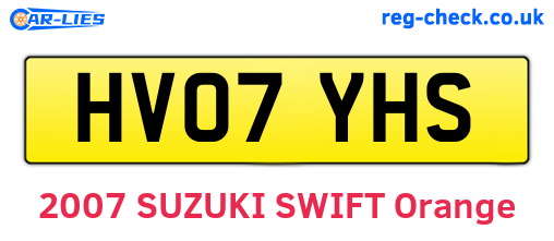 HV07YHS are the vehicle registration plates.