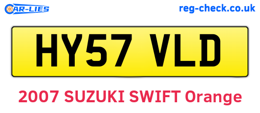 HY57VLD are the vehicle registration plates.
