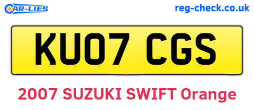 KU07CGS are the vehicle registration plates.