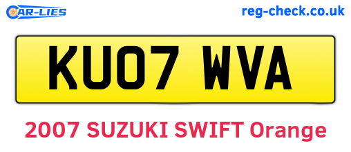 KU07WVA are the vehicle registration plates.