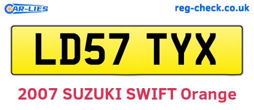 LD57TYX are the vehicle registration plates.