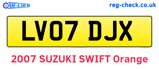 LV07DJX are the vehicle registration plates.