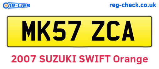 MK57ZCA are the vehicle registration plates.