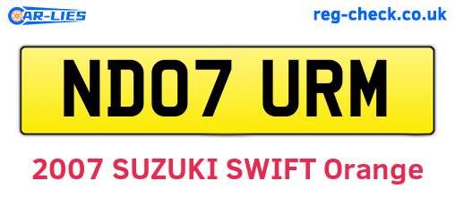 ND07URM are the vehicle registration plates.