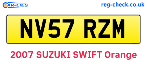 NV57RZM are the vehicle registration plates.