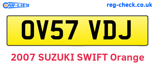 OV57VDJ are the vehicle registration plates.