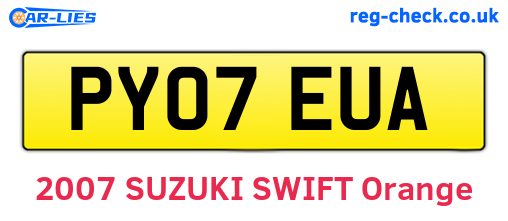 PY07EUA are the vehicle registration plates.