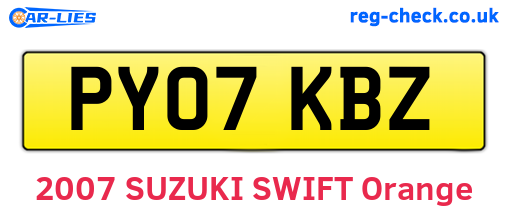 PY07KBZ are the vehicle registration plates.