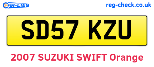 SD57KZU are the vehicle registration plates.