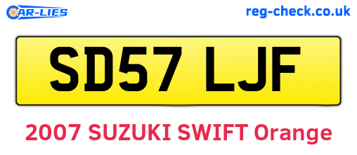 SD57LJF are the vehicle registration plates.