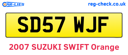 SD57WJF are the vehicle registration plates.