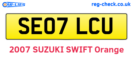 SE07LCU are the vehicle registration plates.