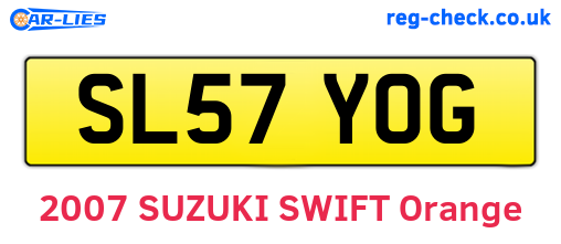 SL57YOG are the vehicle registration plates.