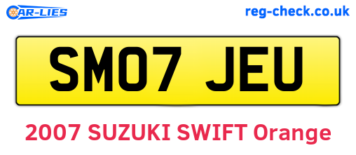 SM07JEU are the vehicle registration plates.