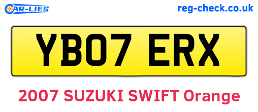 YB07ERX are the vehicle registration plates.