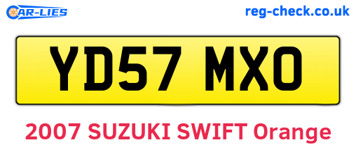 YD57MXO are the vehicle registration plates.