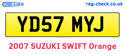 YD57MYJ are the vehicle registration plates.