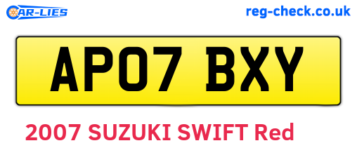 AP07BXY are the vehicle registration plates.