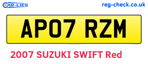 AP07RZM are the vehicle registration plates.