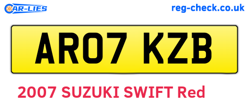 AR07KZB are the vehicle registration plates.