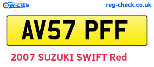 AV57PFF are the vehicle registration plates.
