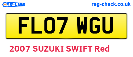 FL07WGU are the vehicle registration plates.