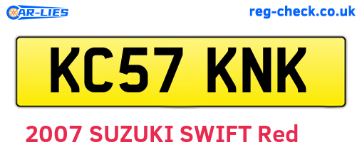 KC57KNK are the vehicle registration plates.