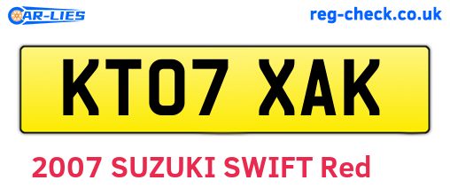 KT07XAK are the vehicle registration plates.