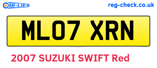 ML07XRN are the vehicle registration plates.