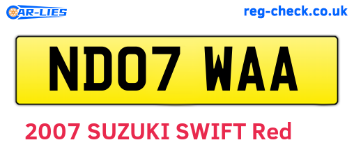ND07WAA are the vehicle registration plates.