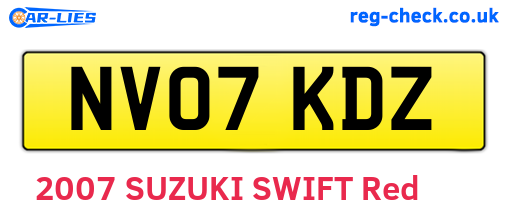 NV07KDZ are the vehicle registration plates.