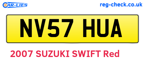 NV57HUA are the vehicle registration plates.