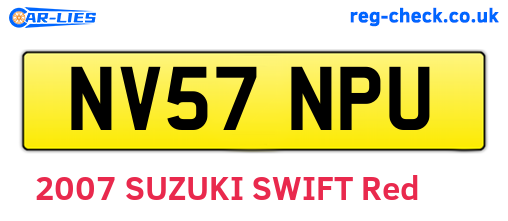 NV57NPU are the vehicle registration plates.